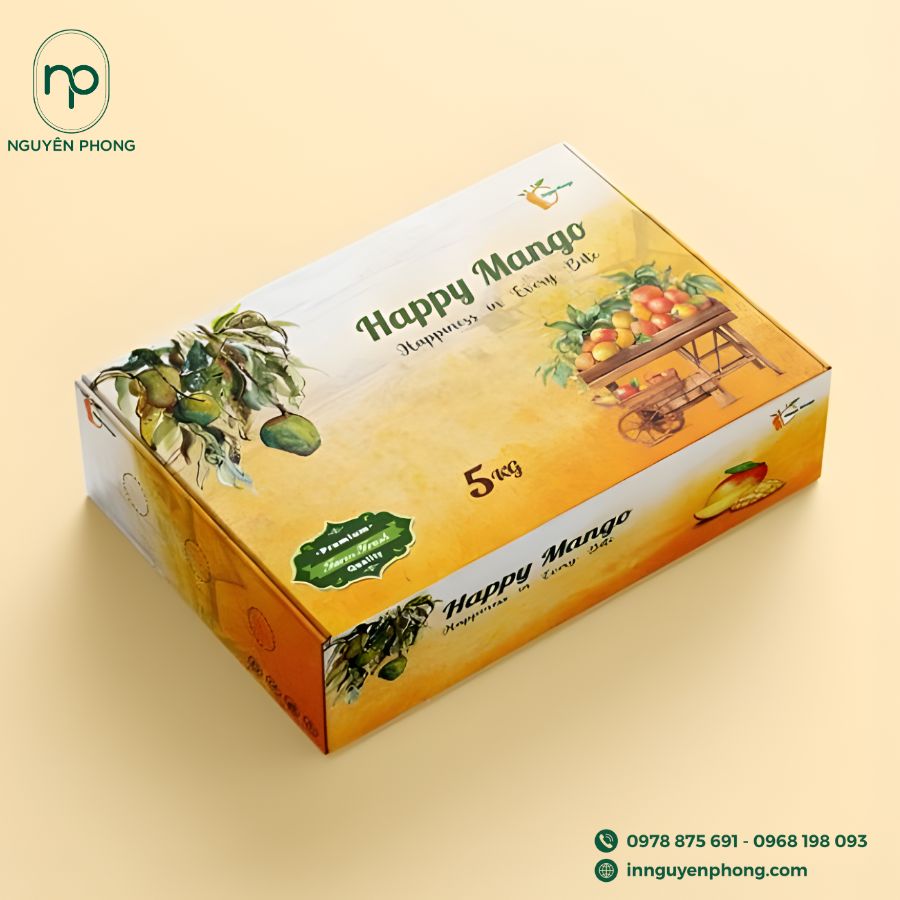 In hộp giấy đựng xoài sấy dẻo giá rẻ