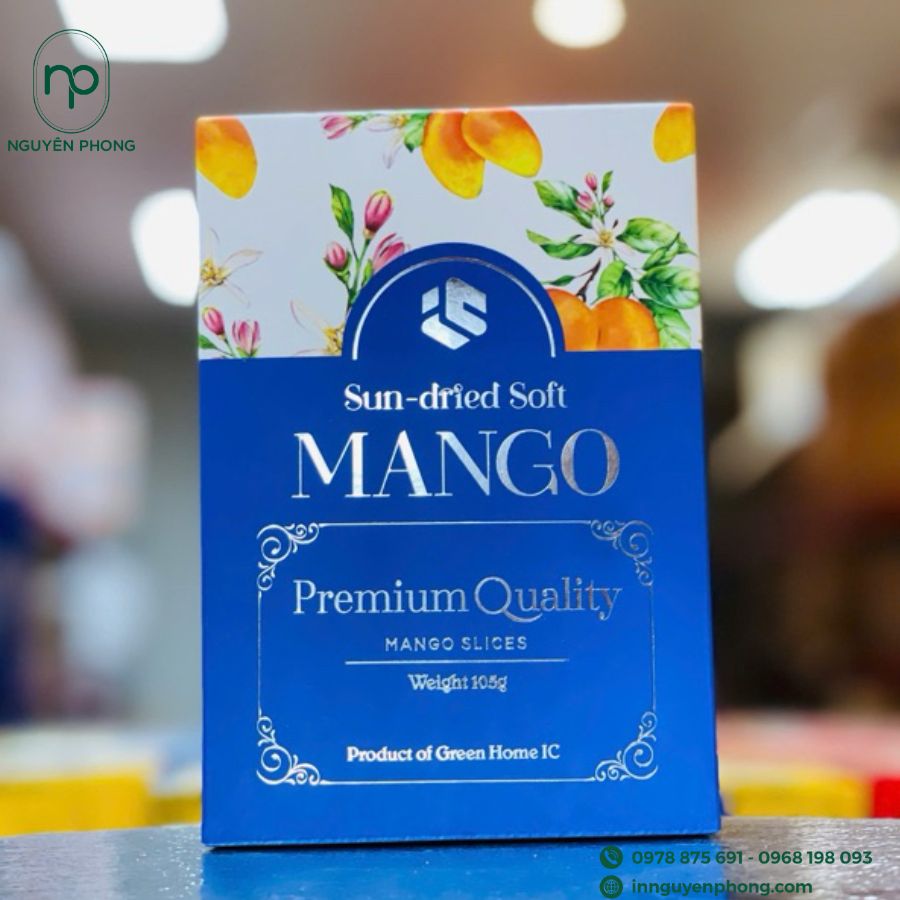 In hộp giấy đựng xoài sấy dẻo giá rẻ