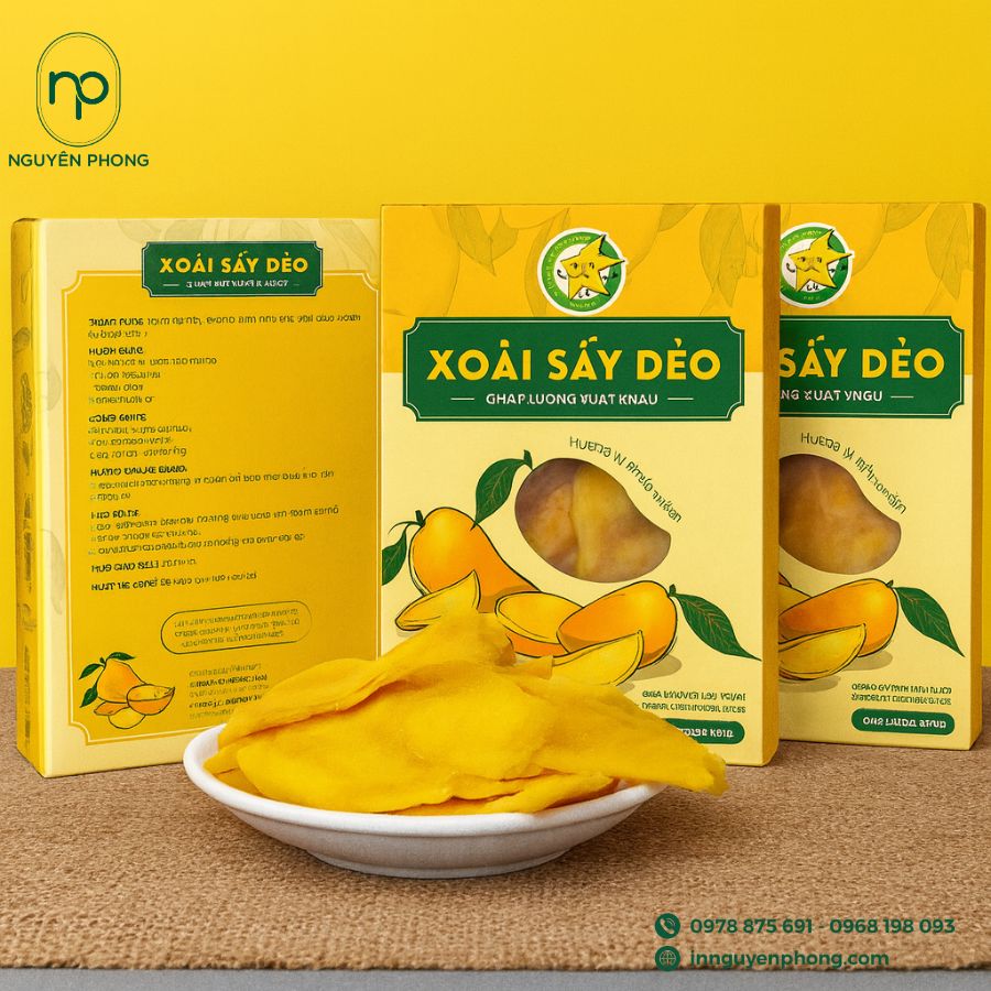 In hộp giấy đựng xoài sấy dẻo giá rẻ