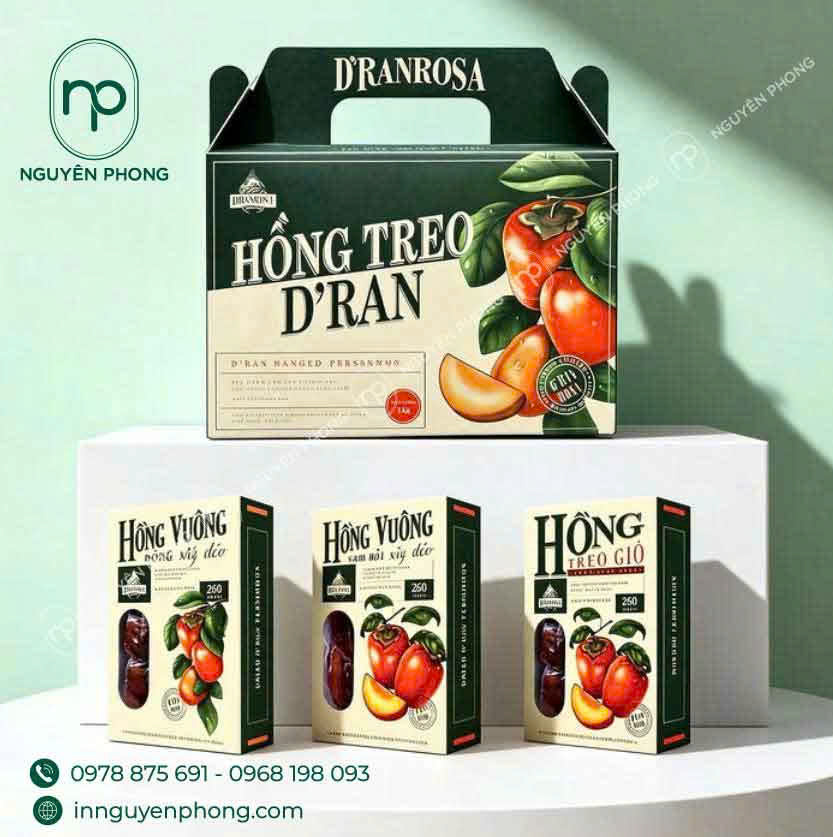 Mẫu in hộp đựng hồng sấy sang trọng ấn tượng