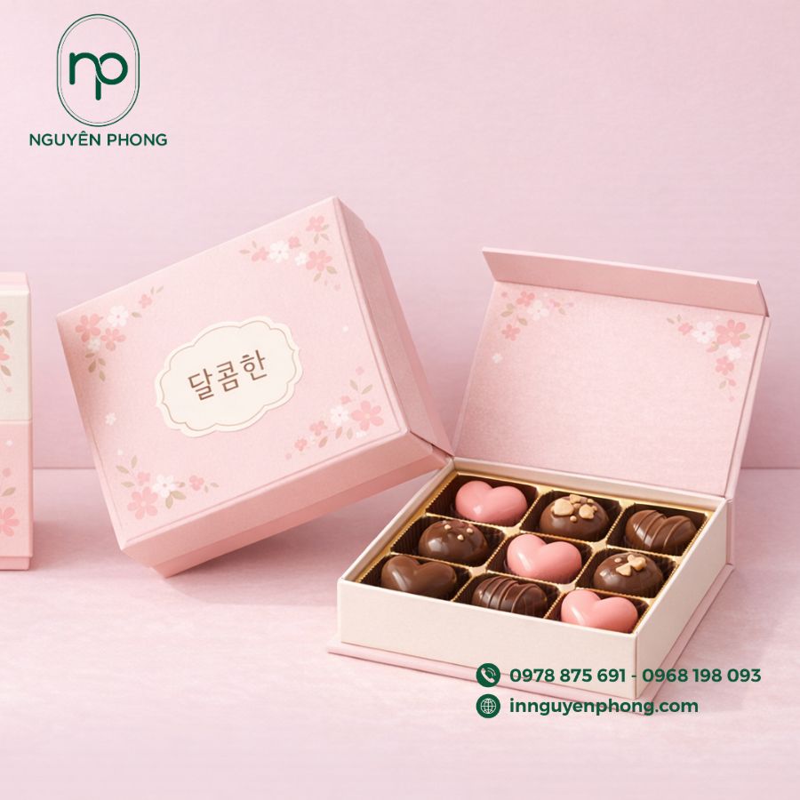 In hộp giấy đựng socola chất lượng tại TPHCM