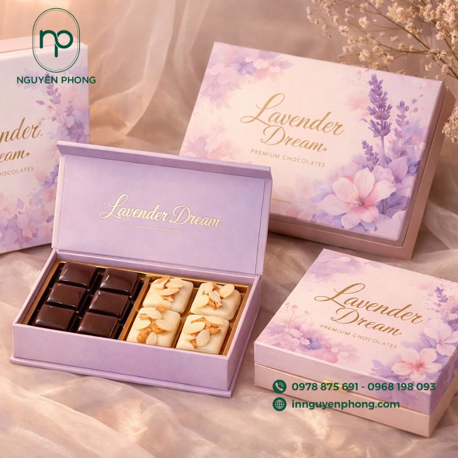 In hộp giấy đựng socola chất lượng tại TPHCM