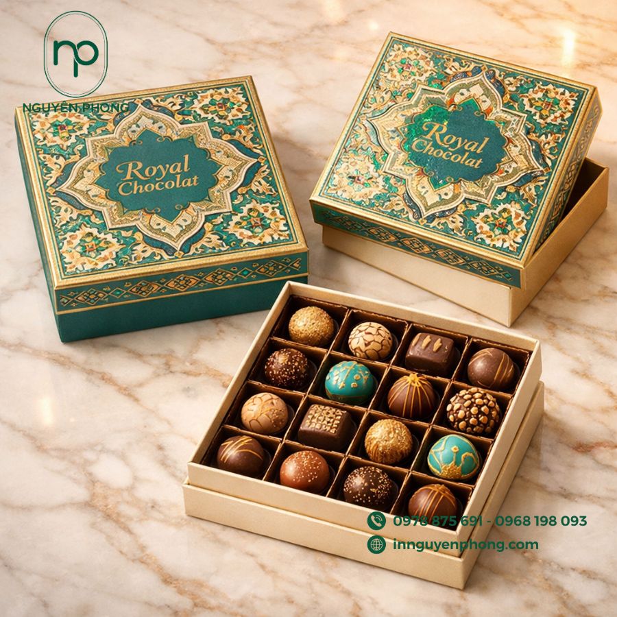 In hộp giấy đựng socola chất lượng tại TPHCM