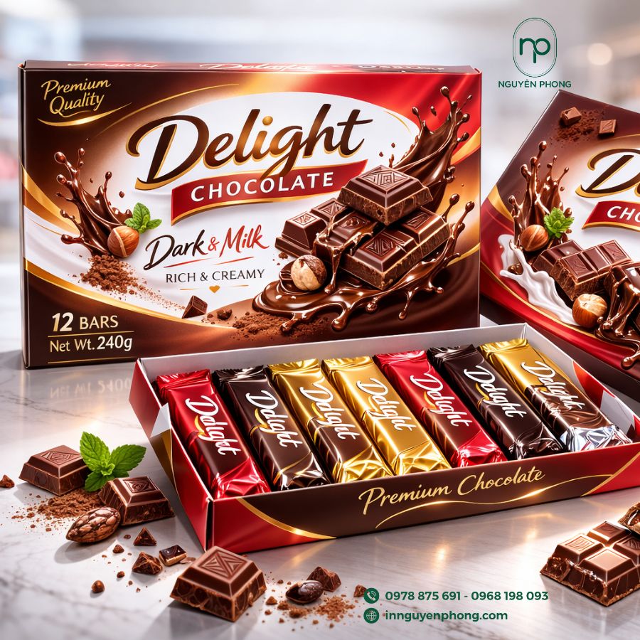 In hộp giấy đựng socola chất lượng tại TPHCM