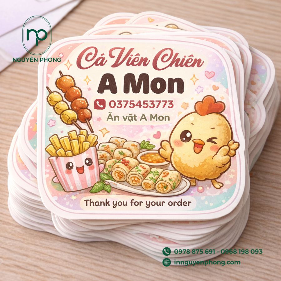 
In Tem Ăn Vặt Giá Rẻ, Chất Lượng Tại TP HCM