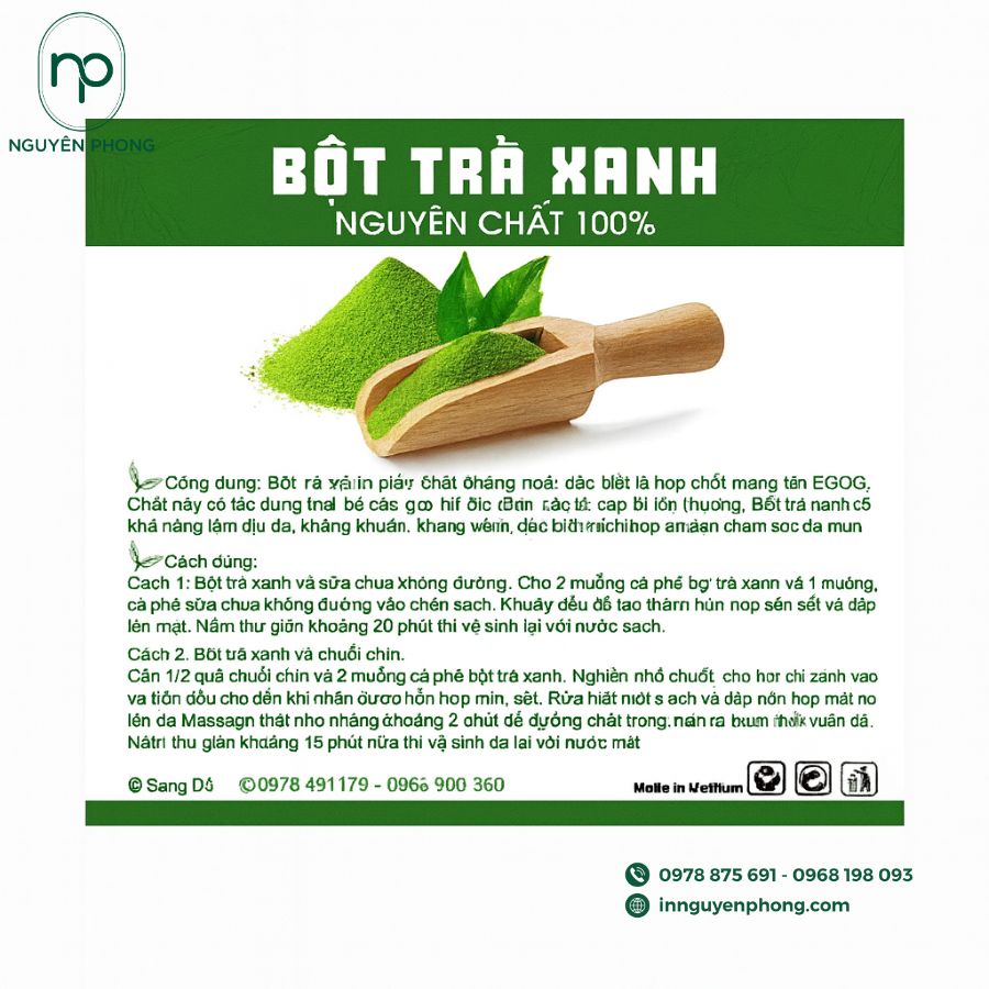 In Tem Dán Đẹp Cho Trà Xanh