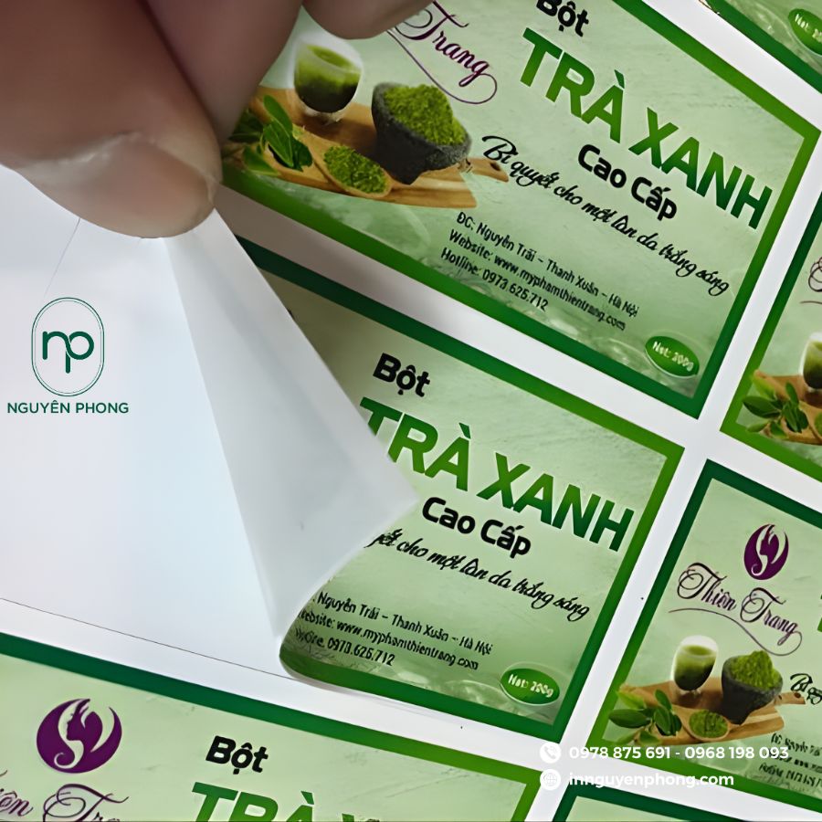 In Tem Dán Đẹp Cho Trà Xanh, Trà Ướp Sen, Trà Cúc, Trà Gạo Lứt