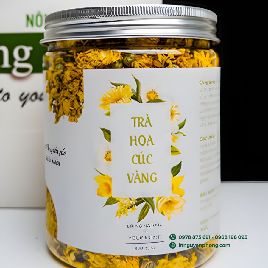 In Tem Dán Đẹp Cho Trà Hoa Cúc