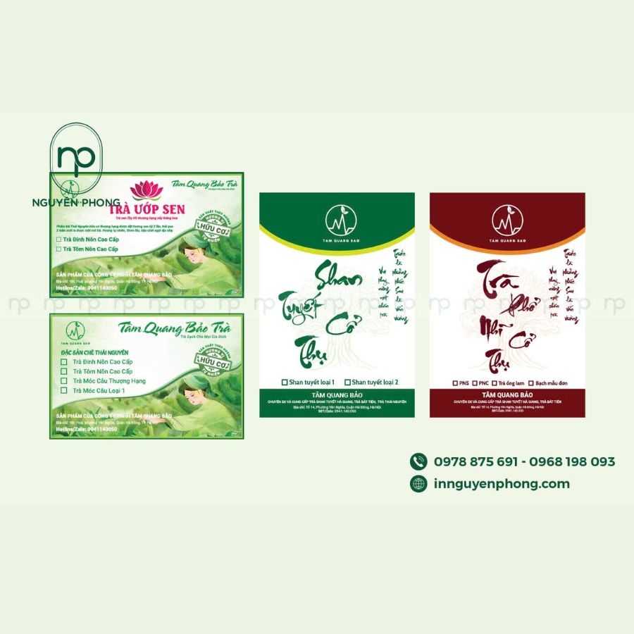 In Tem Dán Đẹp Cho Trà Xanh