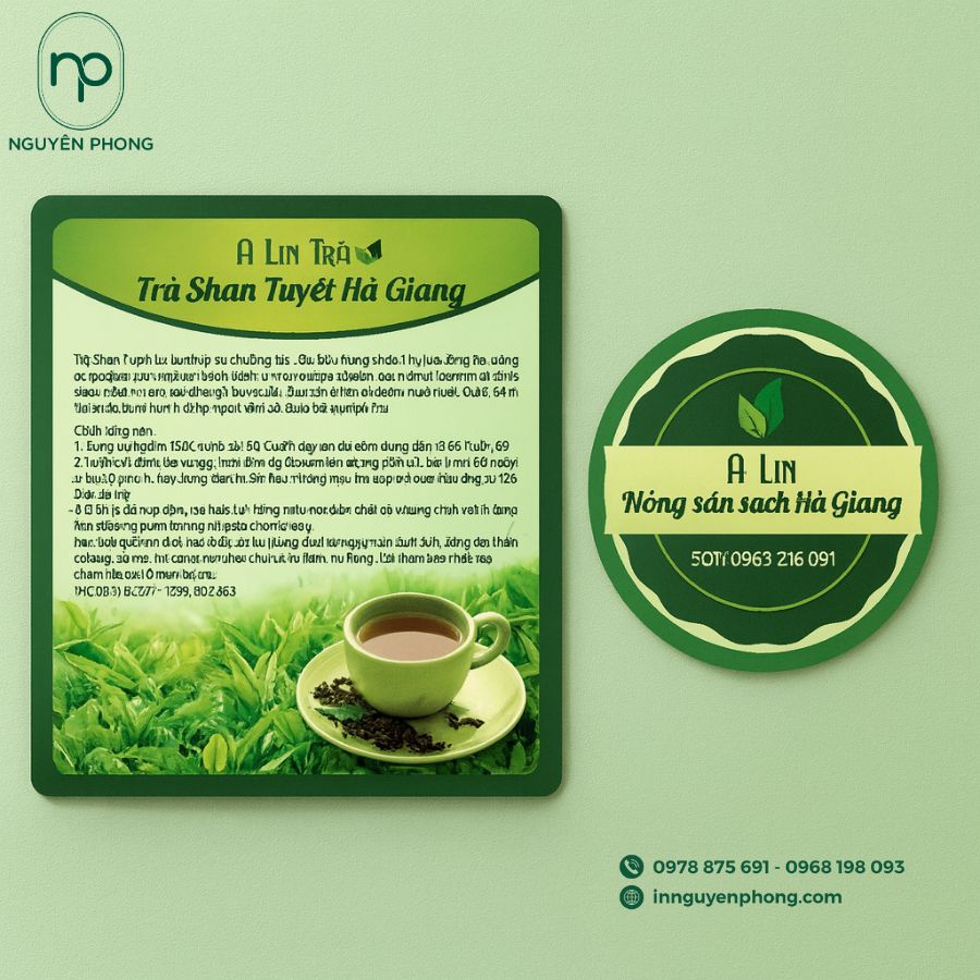 In Tem Dán Đẹp Cho Trà Xanh