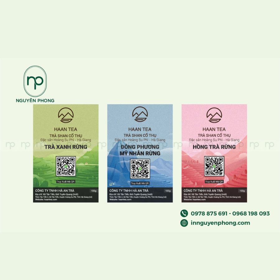 In Tem Dán Đẹp Cho Trà Xanh