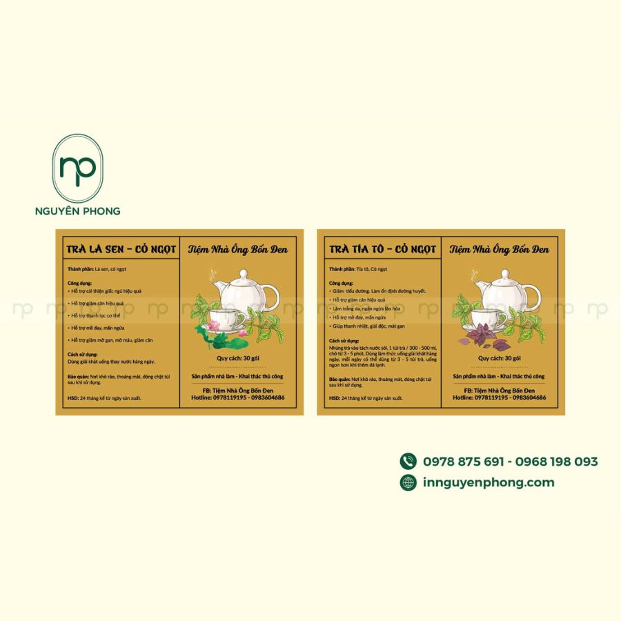 In Tem Dán Đẹp Cho Trà Hoa Cúc