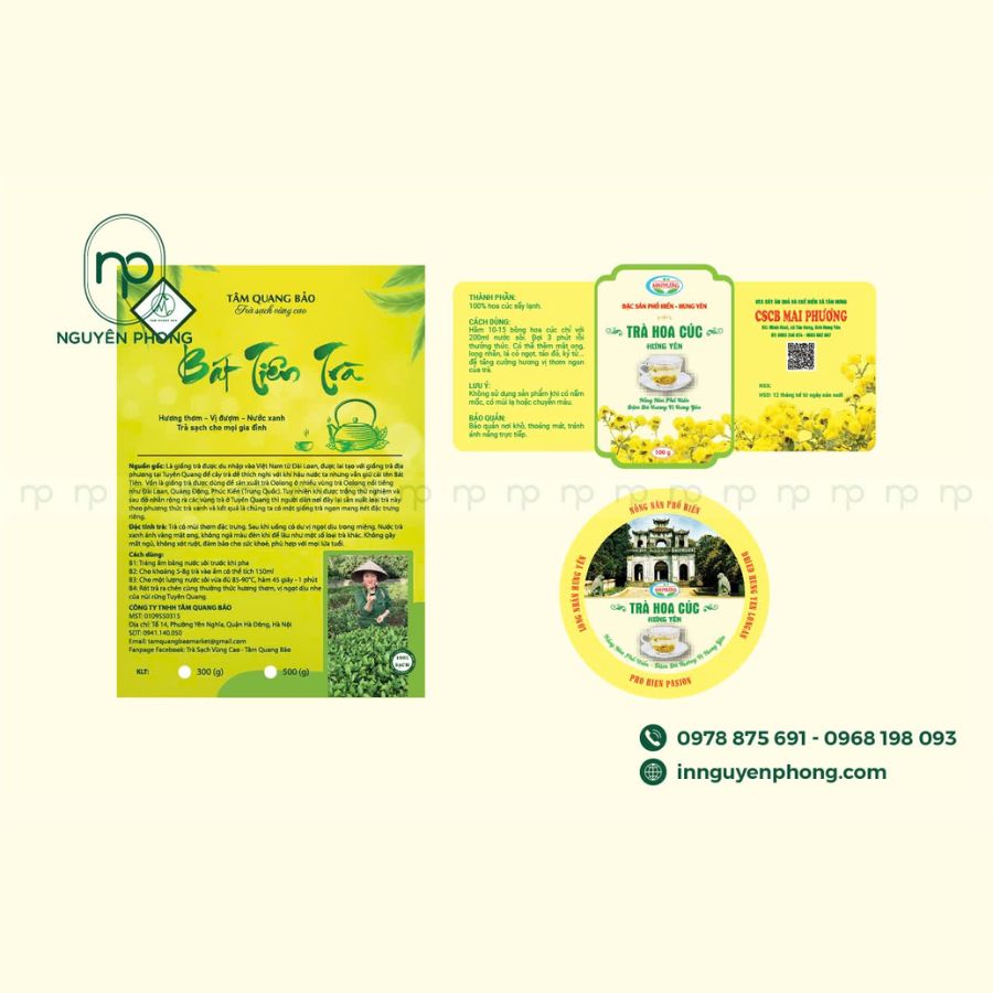 In Tem Dán Đẹp Cho Trà Xanh