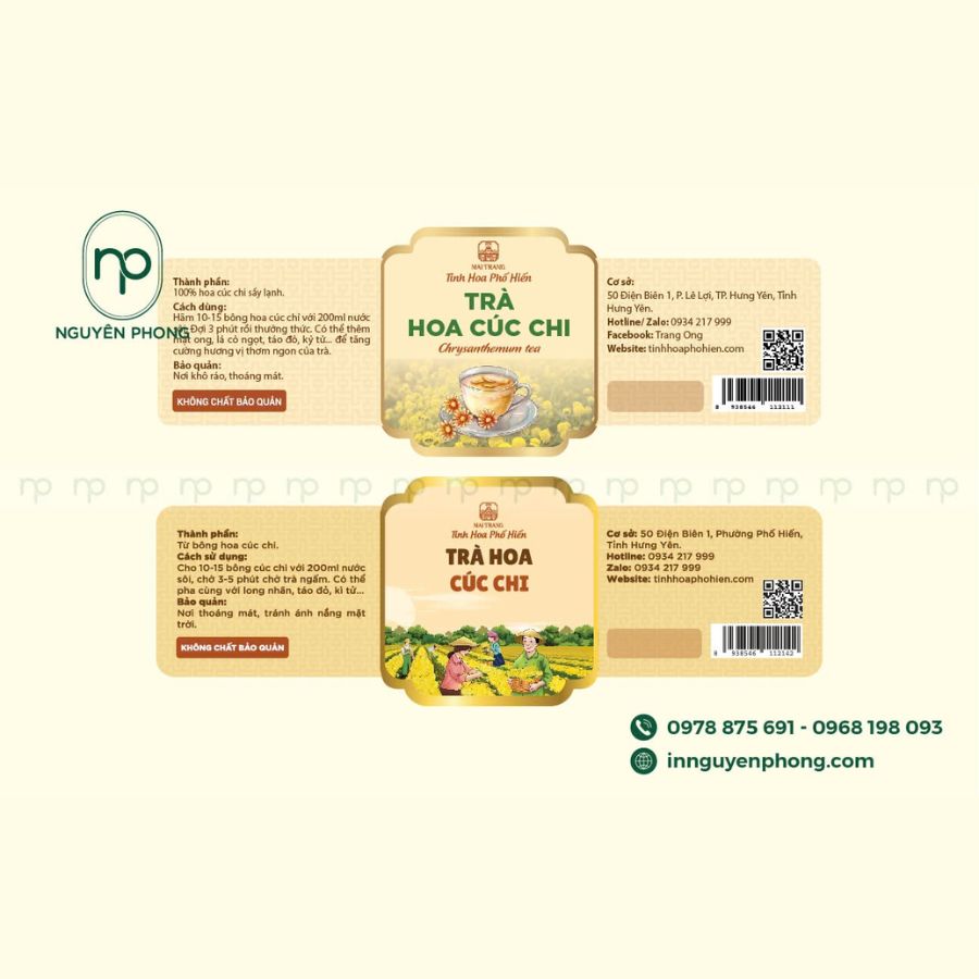 In Tem Dán Đẹp Cho Trà Cúc