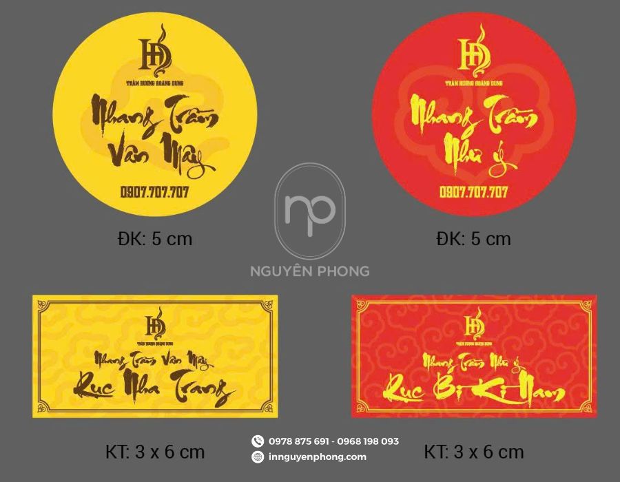 In tem dán trầm hương theo yêu cầu