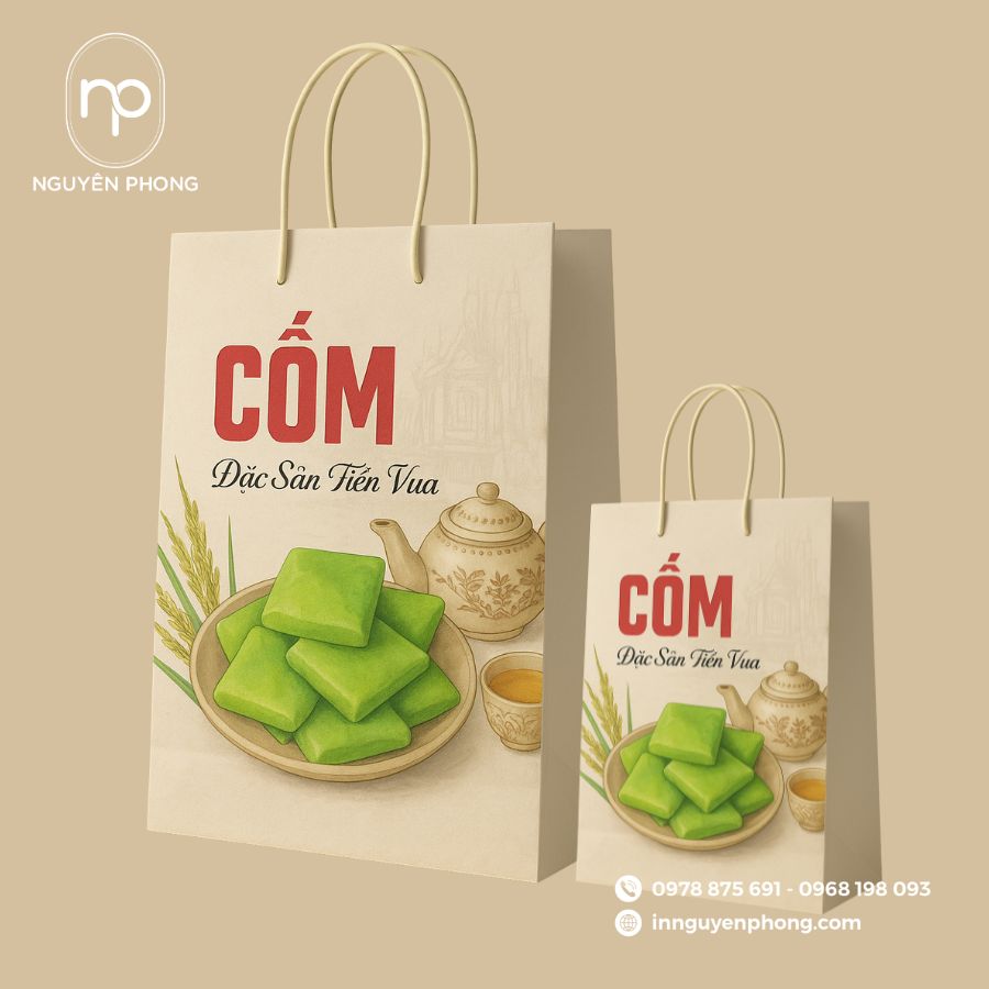 In Túi Giấy Đựng Cốm Đẹp
