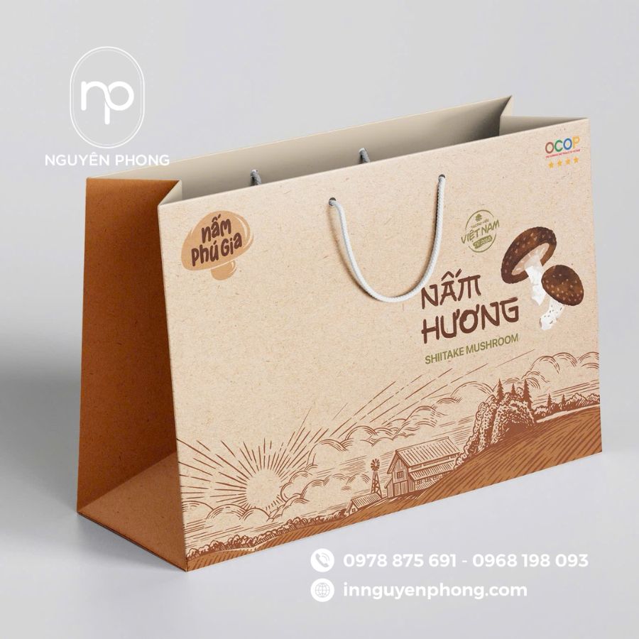 Mẫu túi giấy đựng nấm 