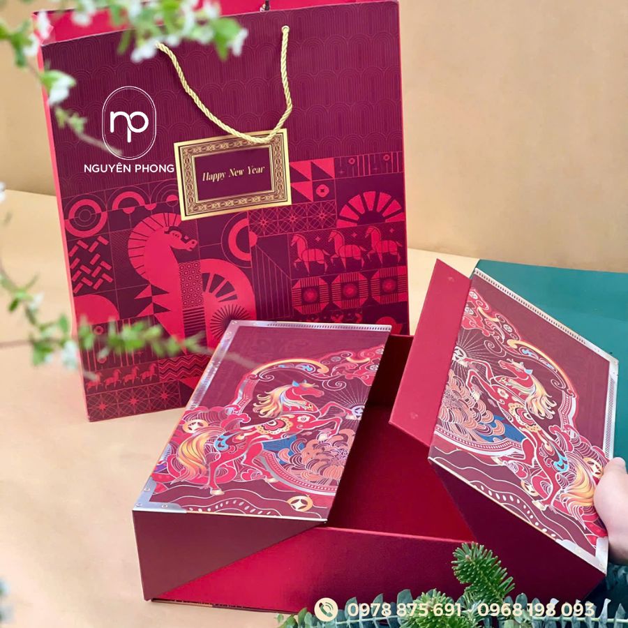 In túi giấy đựng quà tết theo yêu cầu