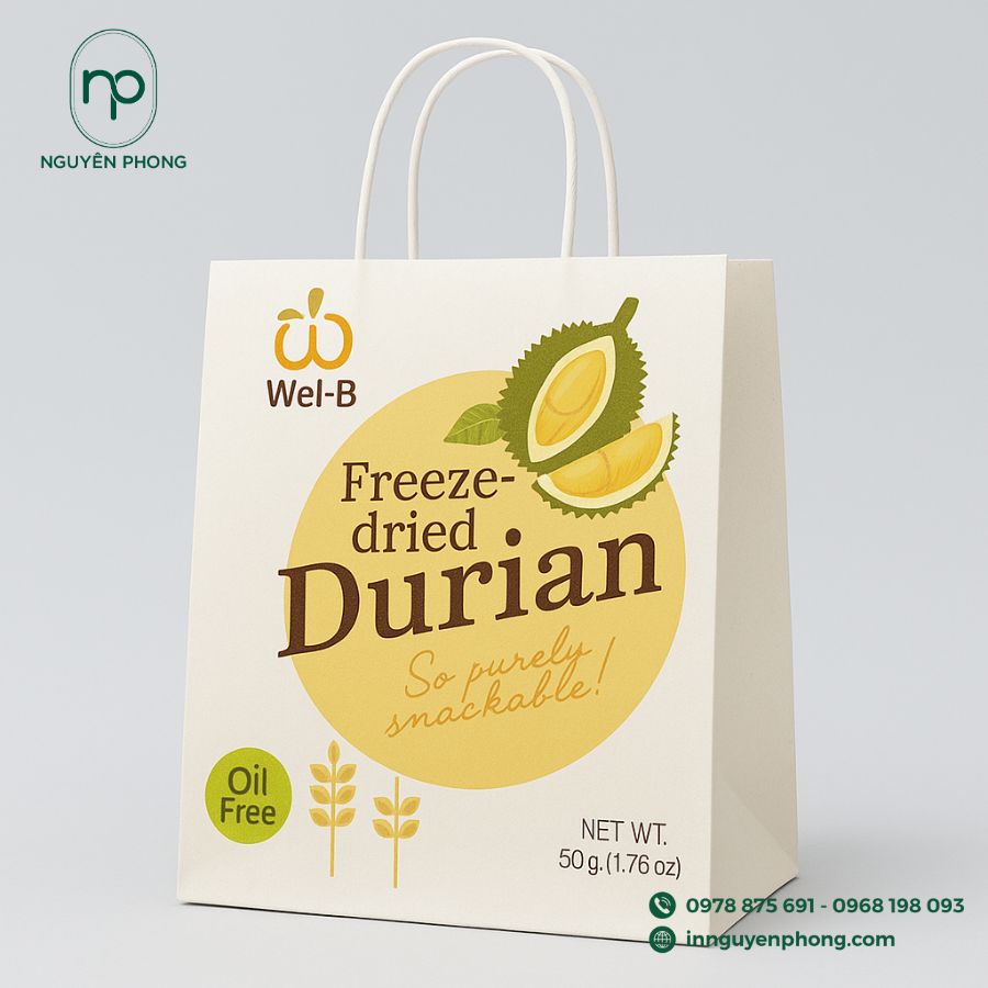 In túi giấy đựng sầu riêng đẹp, bền, giá tốt