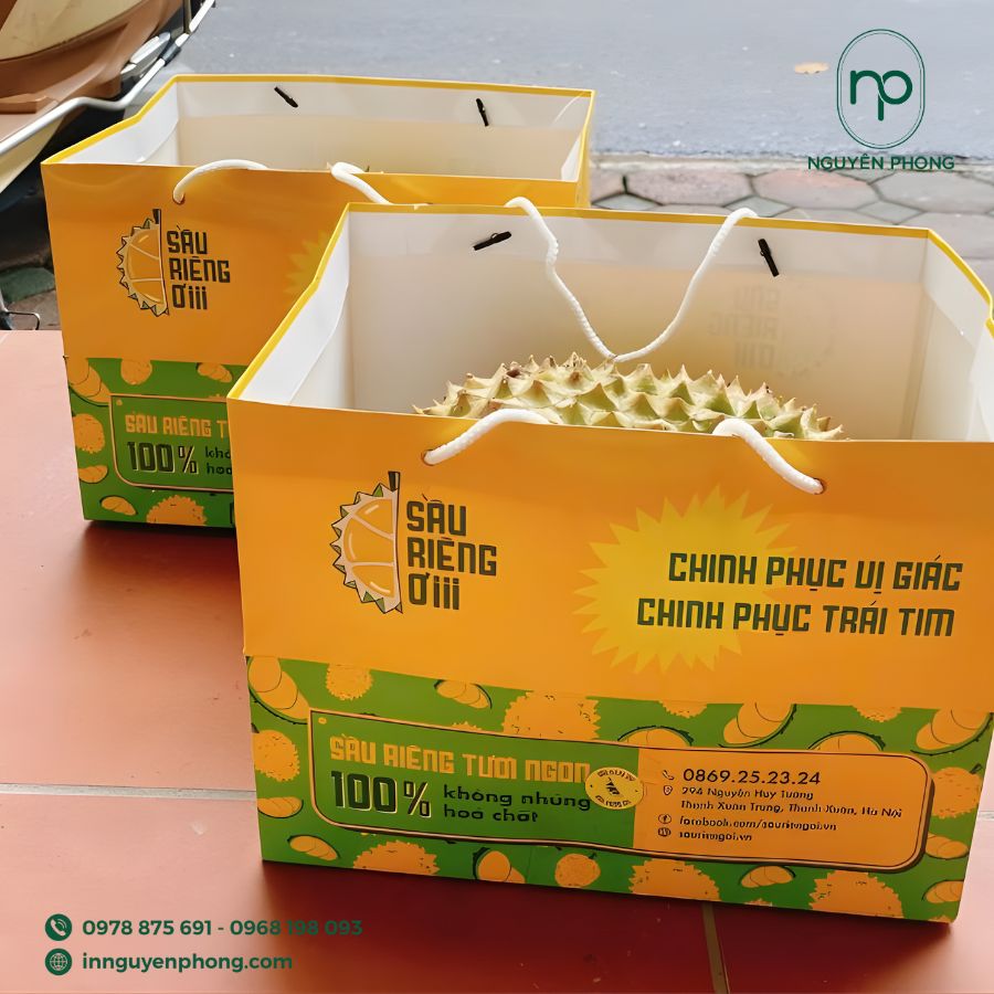 In túi giấy đựng sầu riêng giá rẻ