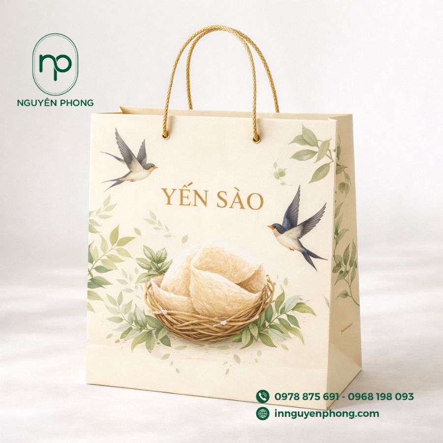 in túi giấy đựng yến sào