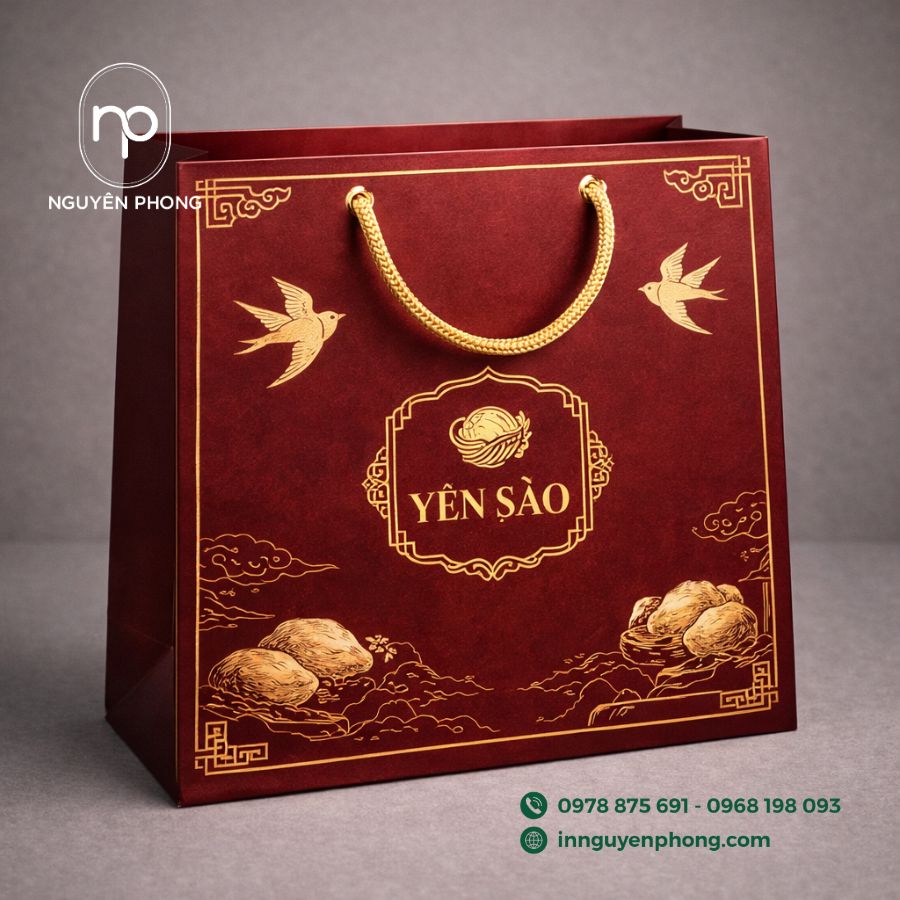in túi giấy đựng yến sào