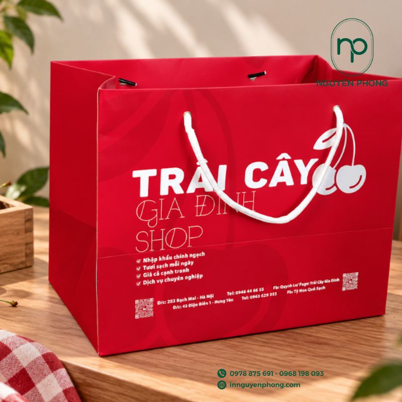 In mẫu túi giấy giá rẻ tại Nguyên Phong