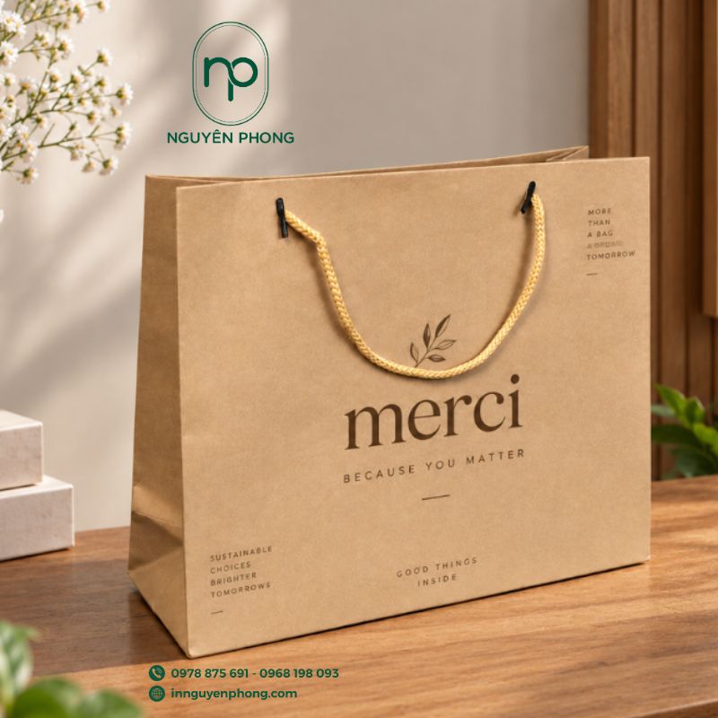 In mẫu túi giấy giá rẻ tại Nguyên Phong