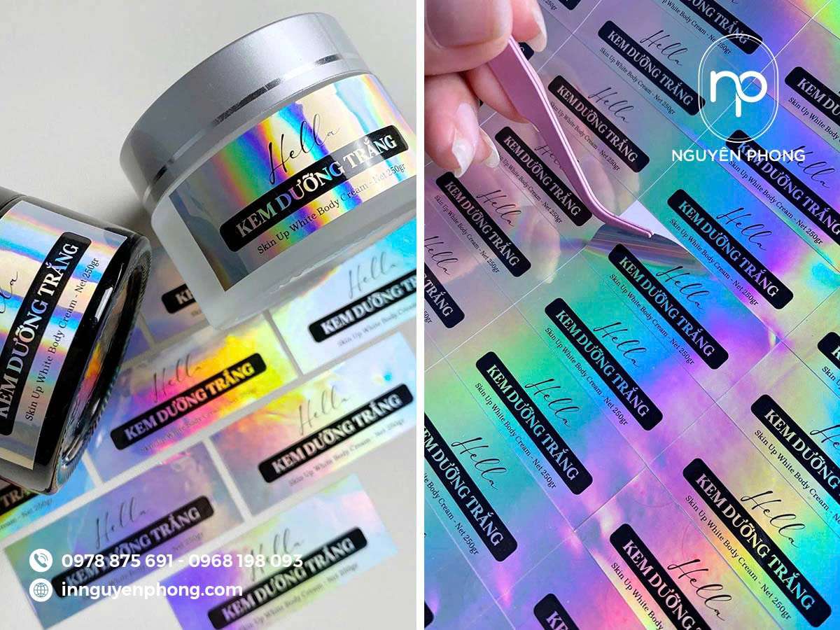 Sticker 7 màu trên lọ mỹ phẩm