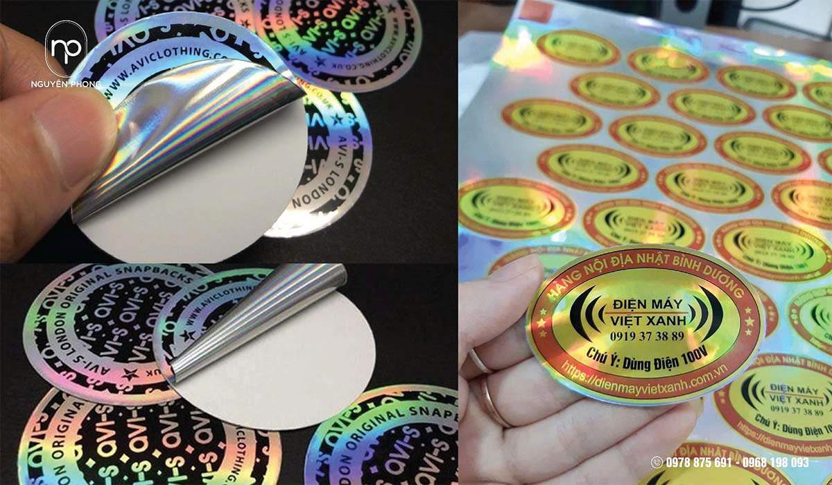 Mẫu in tem decal 7 màu nổi bật
