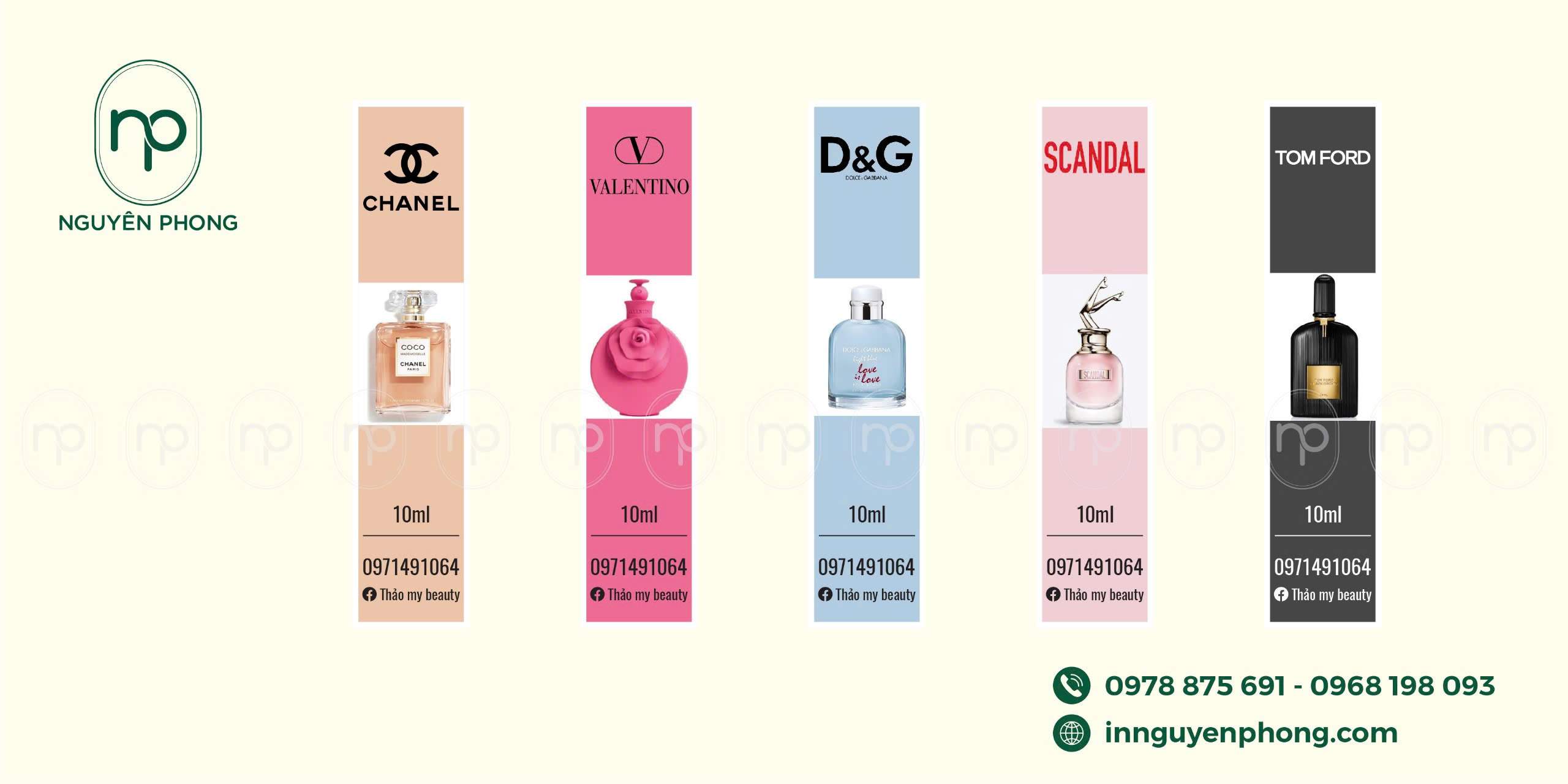 Mẫu in tem dán nước hoa chiết