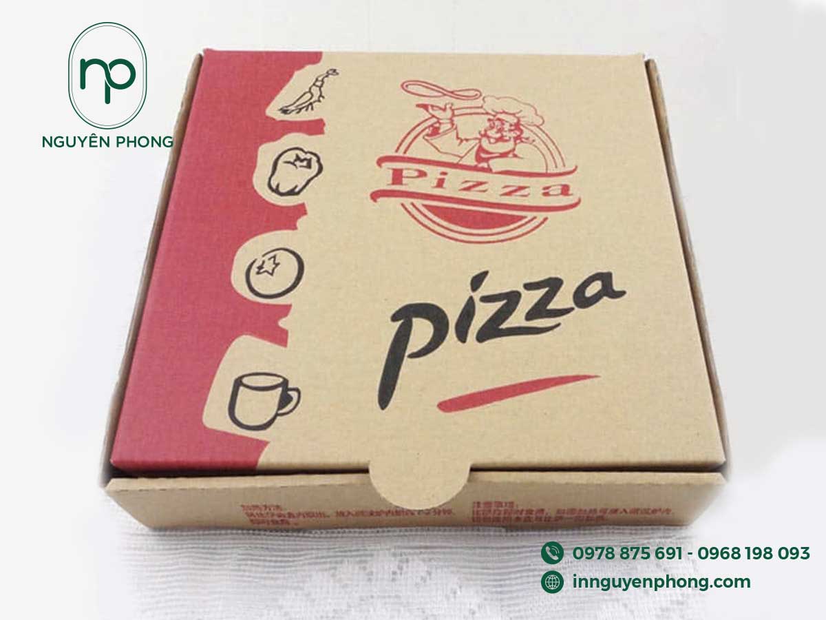 In hộp carton đựng pizza