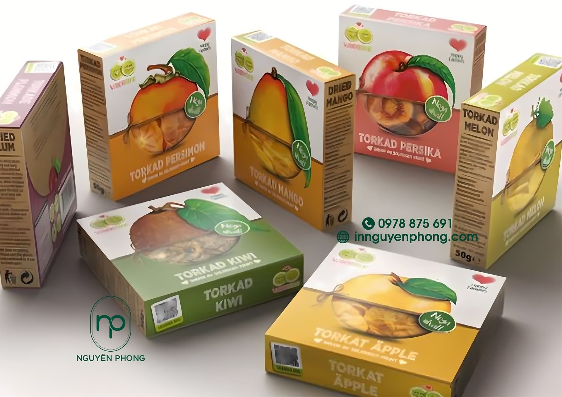 In hộp giấy giúp bảo quản trái cây sấy